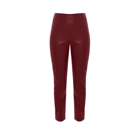 Pantalone Donna affusolato, in ecopelle, con chiusura zip